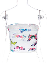 Load image into Gallery viewer, Butterfly print slim tube top
