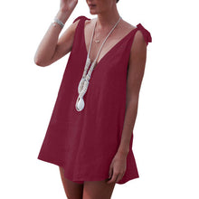 Load image into Gallery viewer, Women's V-Neck Linen Jumpsuit
