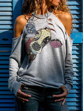 Load image into Gallery viewer, Camiseta feminina estampada em couro de vaca
