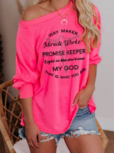 Load image into Gallery viewer, Mujeres Way Maker Letra Faith's Round Collar TOP
