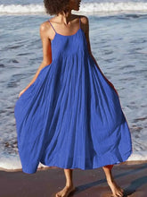 Load image into Gallery viewer, Solid color bohemian dress for women
