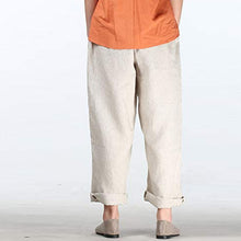 Load image into Gallery viewer, Irregular hemp pants with pockets
