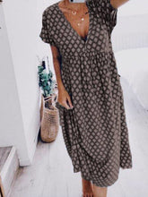 Load image into Gallery viewer, Vestido feminino casual com decote em V

