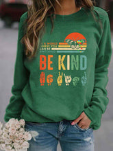 Load image into Gallery viewer, Woman IN A WORLD WHERE ANYONE CAN BE KIND Sweatshirt with a butterfly print
