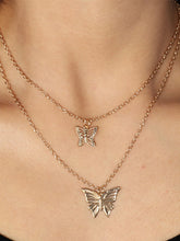 Load image into Gallery viewer, Double butterfly necklace for women
