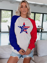 Load image into Gallery viewer, American Flag Star Happy 4th of July Sweatshirt
