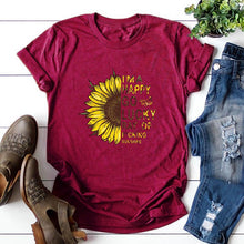Load image into Gallery viewer, I AM HAPPY Sunflower Print T-Shirts
