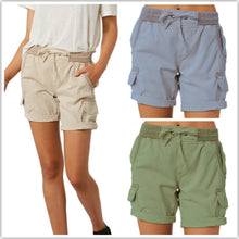 Load image into Gallery viewer, Women's cargo shorts with drawstring
