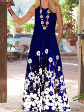 Load image into Gallery viewer, Women's round neck floral print dress
