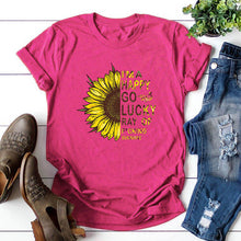 Load image into Gallery viewer, I AM HAPPY Sunflower Print T-Shirts
