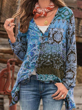Load image into Gallery viewer, Camisa boêmia com estampa bordada para mulher
