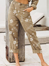 Load image into Gallery viewer, Printed linen and cotton trousers for women
