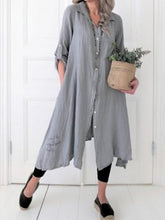 Load image into Gallery viewer, Vestido camisero largo irregular para mujer

