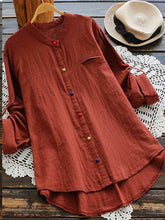 Load image into Gallery viewer, Camisa de manga larga con cuello alto y hebilla salvaje
