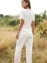 Load image into Gallery viewer, Pure Color V Neck Cotton Button Combinations

