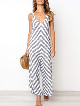 Load image into Gallery viewer, Striped jumpsuit with pocket
