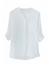 Load image into Gallery viewer, Camisa holgada holgada de algodón y lino para mujer
