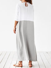 Load image into Gallery viewer, Vestido comprido em bloco com mangas 3/4
