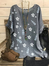 Load image into Gallery viewer, Camisa de mujer de lino y algodón estampada
