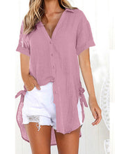 Load image into Gallery viewer, Camisa Irregular Feminina com Arco Simples de Breasted
