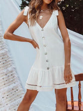 Load image into Gallery viewer, Vestido feminino oco com babado tipo sling
