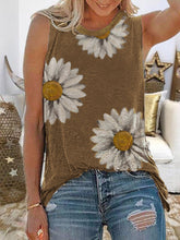 Load image into Gallery viewer, Floral Print Round Neck Sleeveless Summer Vest
