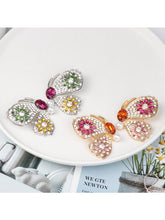 Load image into Gallery viewer, Zircon butterfly earrings for women with diamonds
