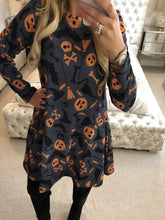 Load image into Gallery viewer, Traditional gray Halloween swing dress
