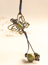 Load image into Gallery viewer, Ceramic Butterfly Pearl Necklace for Women
