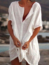 Load image into Gallery viewer, Women's Plus Size Button Down Short Sleeve Blouse
