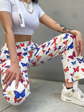 Load image into Gallery viewer, Pantalones de yoga sueltos con estampado de mariposas para mujer
