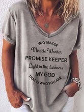 Load image into Gallery viewer, Camiseta de manga corta para mujer Way Maker Miracle Worker Promise Keeper Light In The Darkness Meu Deus Que É Quem Você É
