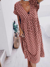 Load image into Gallery viewer, Vestido feminino casual com decote em V
