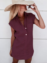 Load image into Gallery viewer, Women's Cotton Linen Patch Pocket Raglan Short Sleeve Shirt
