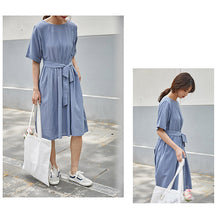 Load image into Gallery viewer, Short sleeve dress with bow
