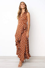 Load image into Gallery viewer, Vestido irregular sin mangas con cuello en V y lunares bohemios
