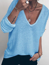 Load image into Gallery viewer, Camiseta feminina fina cor sólida
