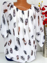Load image into Gallery viewer, Sleeveless shirt top with feather print
