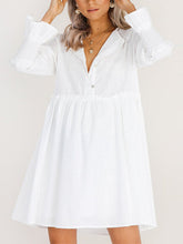 Load image into Gallery viewer, Women's Long Sleeve Cotton Linen Loose Dress
