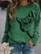 Load image into Gallery viewer, Moletom com estampa de gato feminino
