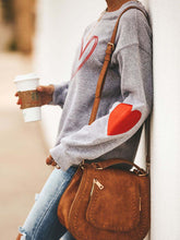 Load image into Gallery viewer, Sudadera casual con estampado de corazón Love Holiday

