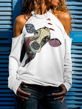 Load image into Gallery viewer, Camiseta feminina estampada em couro de vaca
