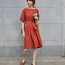 Load image into Gallery viewer, Short sleeve dress with bow

