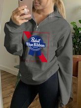 Load image into Gallery viewer, Pabst Blue Ribbon Beer Zip Hoodie
