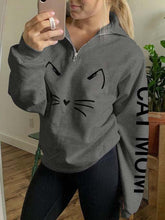 Load image into Gallery viewer, Moletom confortável com estampa de gato para mulheres
