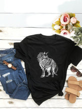 Load image into Gallery viewer, Wolf print short sleeve t-shirt
