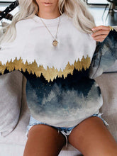 Load image into Gallery viewer, Moletom casual de gola redonda com estampa montanha
