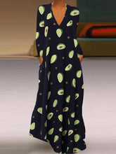 Load image into Gallery viewer, Women's Avocado Print Long Sleeve Dress
