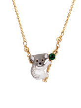 Load image into Gallery viewer, Koala enamel and French enamel necklace
