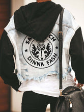 Load image into Gallery viewer, Women's Dinna Fash Sassenach Print Contrast Print Hooded Denim Jacket
